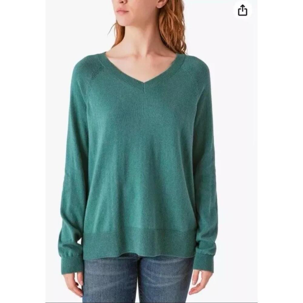 Lucky Brand Ladies VNeck Sweater Color Sea Pine Size Xl Bl